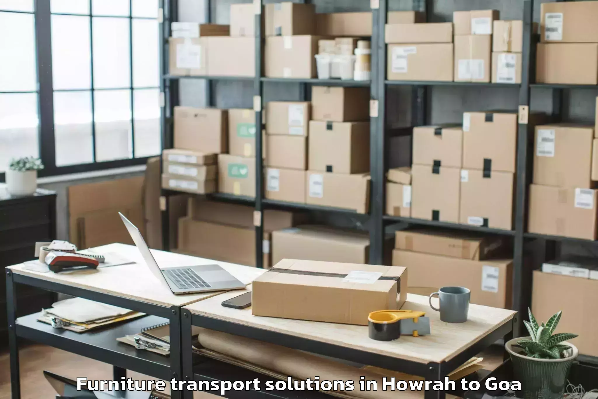 Book Howrah to Quepem Furniture Transport Solutions Online